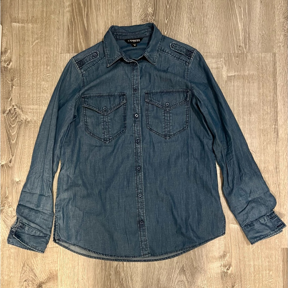Express Button Down Denim Shirt